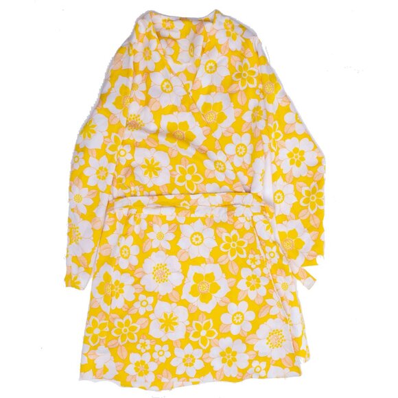 Lily Pulitzer style 70's Vintage Floral Wrap Dress- Size S/M - Picture 1 of 3